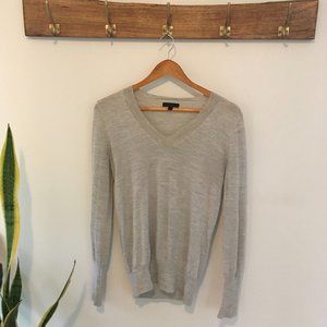 J. Crew merino wool V-neck sweater (Women's small, gray)